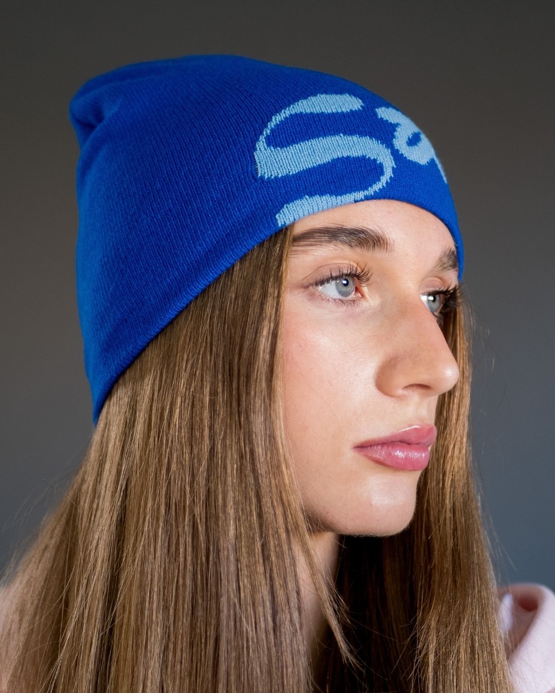 SatinnBeanie Blue - Satin interior